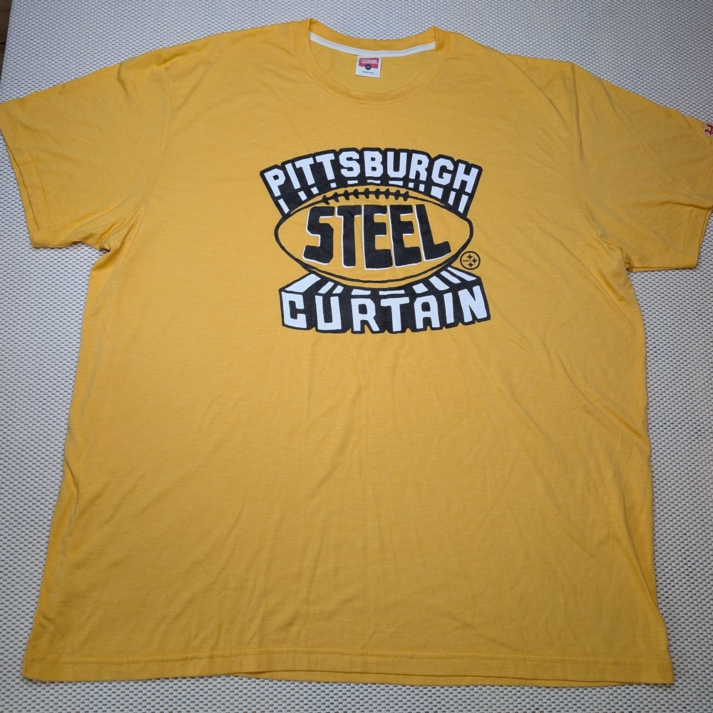 HOMAGE Yellow Pittsburgh Steel Curtain Graphic Tee